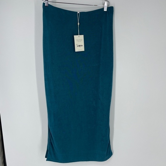 DAVINA MAXI SKIRT IN TEAL - Picture 4 of 11